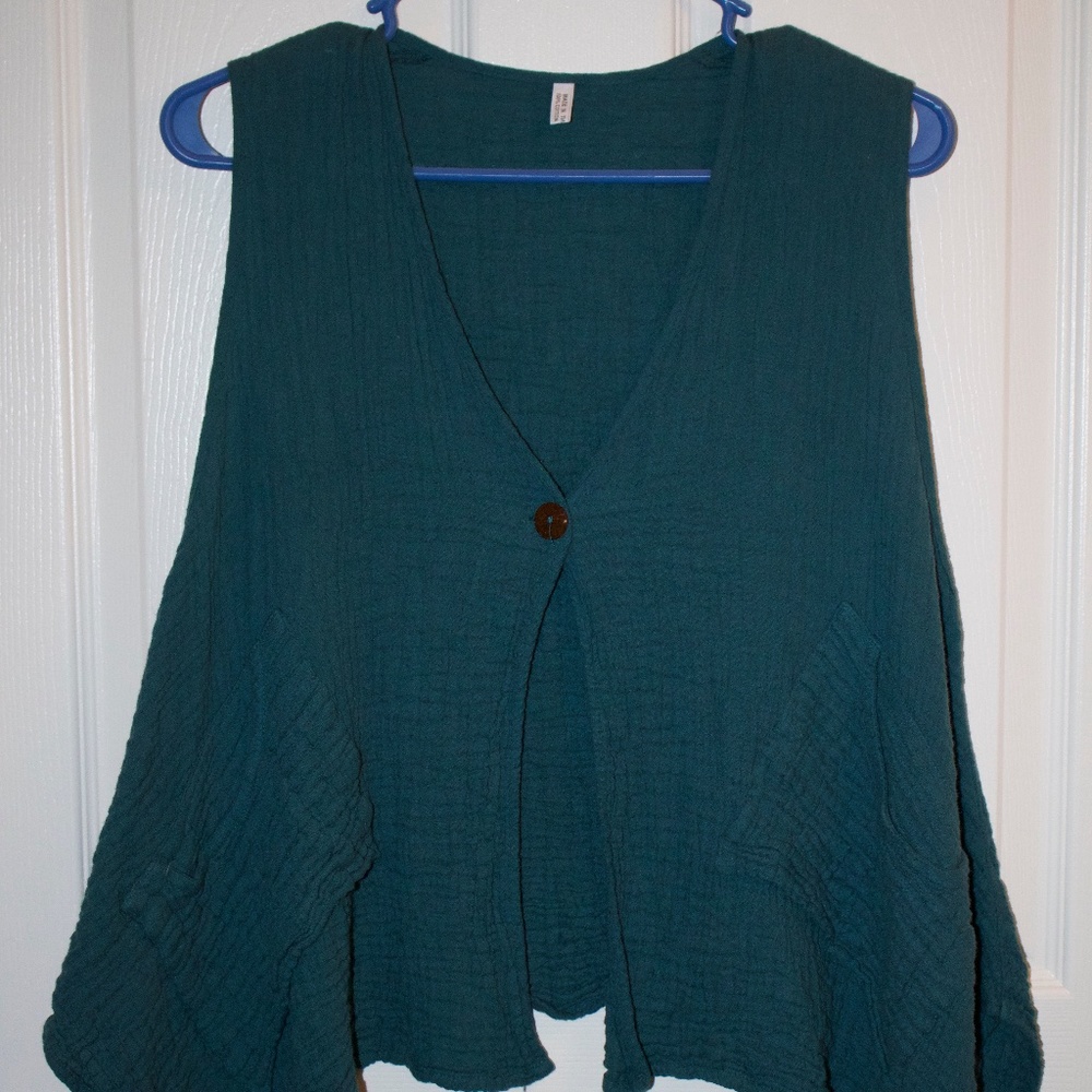 deep turquoise tank top 100% cotton